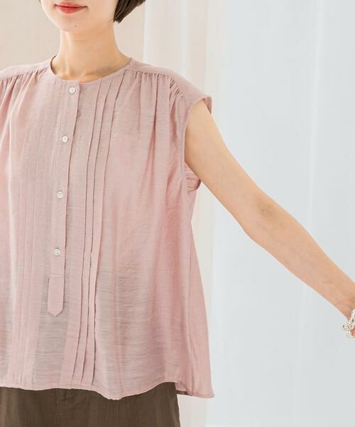 URBAN RESEARCH ROSSO / アーバンリサーチ ロッソ シャツ・ブラウス | リネン混プリーツブラウス | 詳細10