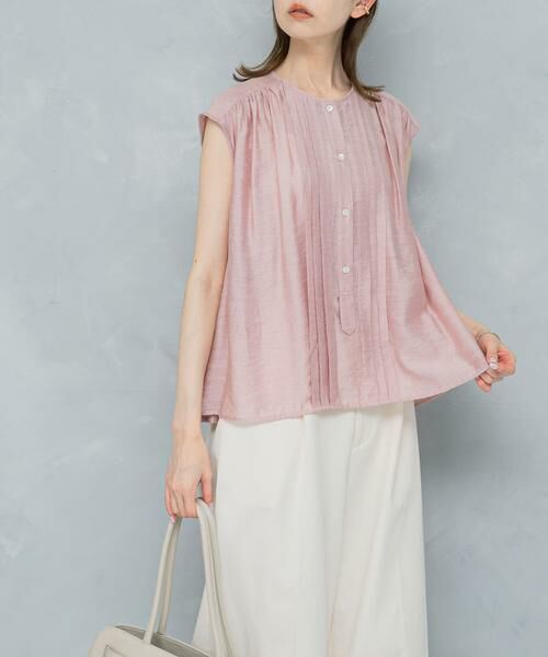 URBAN RESEARCH ROSSO / アーバンリサーチ ロッソ シャツ・ブラウス | リネン混プリーツブラウス | 詳細2