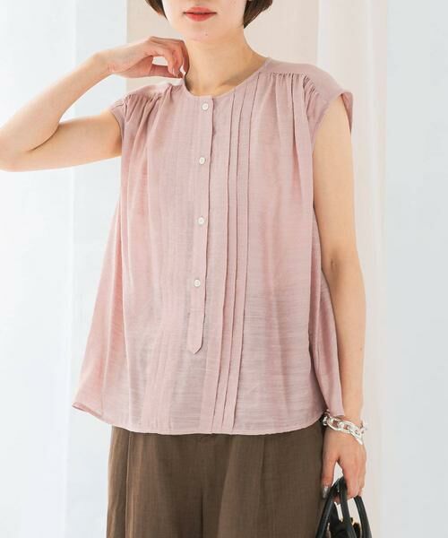 URBAN RESEARCH ROSSO / アーバンリサーチ ロッソ シャツ・ブラウス | リネン混プリーツブラウス | 詳細4