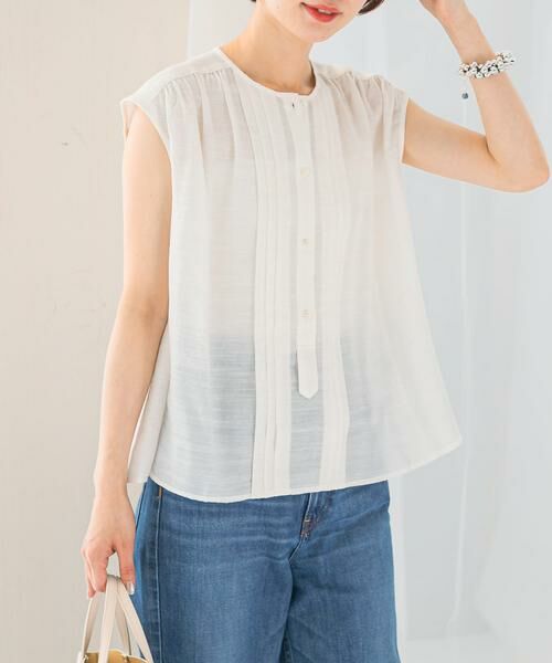 URBAN RESEARCH ROSSO / アーバンリサーチ ロッソ シャツ・ブラウス | リネン混プリーツブラウス | 詳細18