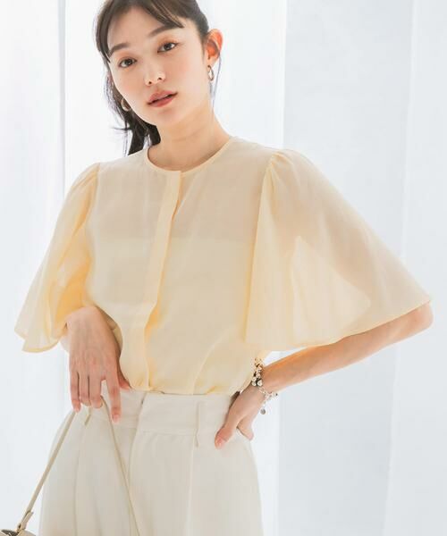 URBAN RESEARCH ROSSO/アーバンリサーチ ロッソ ウォッシャブルギャザースリーブブラウス イエロー FREE URBAN RESEARCH ROSSO/アーバンリサーチ ロッソ ウォッシャブルギャザースリーブブラウス イエロー FREE