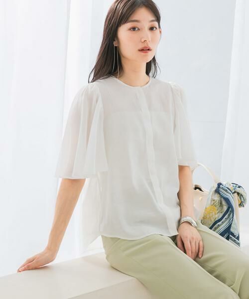 URBAN RESEARCH ROSSO/アーバンリサーチ ロッソ ウォッシャブルギャザースリーブブラウス オフホワイト FREE URBAN RESEARCH ROSSO/アーバンリサーチ ロッソ ウォッシャブルギャザースリーブブラウス オフホワイト FREE