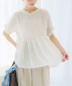 URBAN RESEARCH ROSSO / アーバンリサーチ ロッソ シャツ・ブラウス | シアージャガードペプラムブラウス