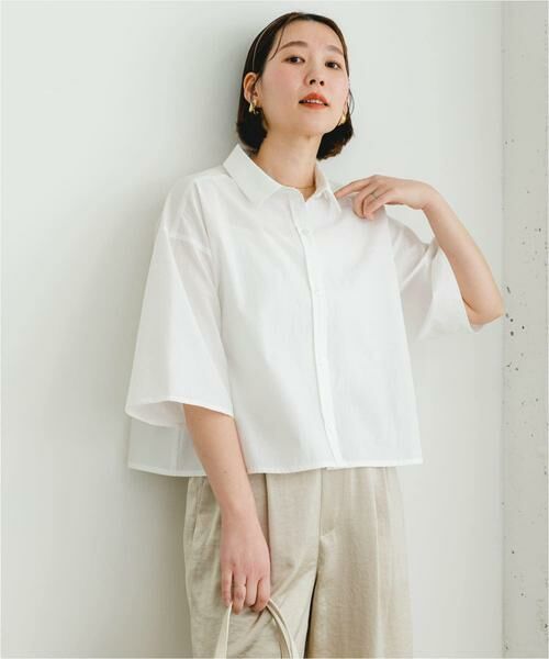 URBAN RESEARCH ROSSO / アーバンリサーチ ロッソ シャツ・ブラウス | F by ROSSO ハーフスリーブクロップドシャツ | 詳細15