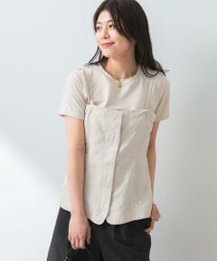 URBAN RESEARCH ROSSO / アーバンリサーチ ロッソ Tシャツ | F by ROSSO　リネン混ビスチェ+半袖Tシャツ