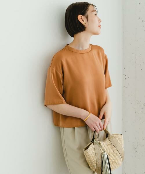 URBAN RESEARCH ROSSO / アーバンリサーチ ロッソ シャツ・ブラウス | F by ROSSO　ウォッシャブルサテンTシャツ | 詳細1