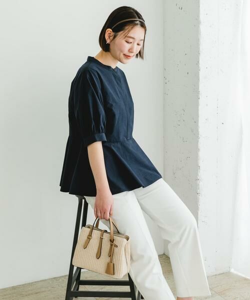 URBAN RESEARCH ROSSO / アーバンリサーチ ロッソ シャツ・ブラウス | F by ROSSO　スタンドカラーペプラムブラウス | 詳細1