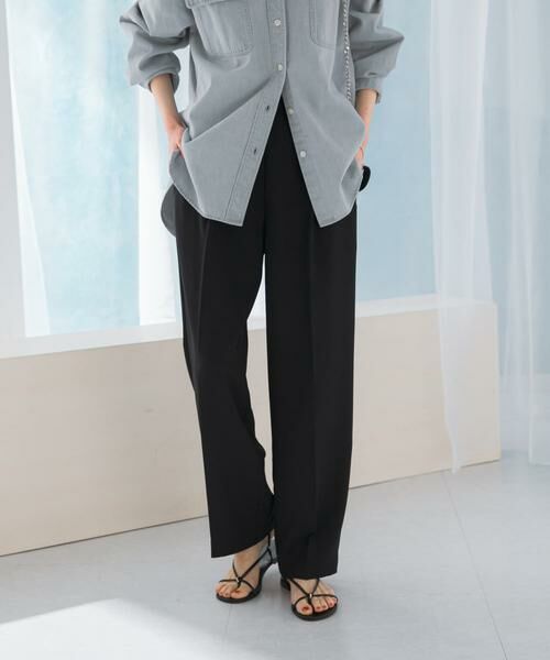 URBAN RESEARCH ROSSO / アーバンリサーチ ロッソ その他パンツ | 『WEB/一部店舗限定』『撥水』センタープレスイージーパンツ(ブラック)