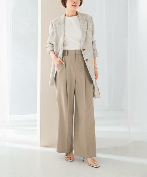 URBAN RESEARCH ROSSO / アーバンリサーチ ロッソ その他パンツ | 防シワハイウエストワイドスラックス | 詳細1