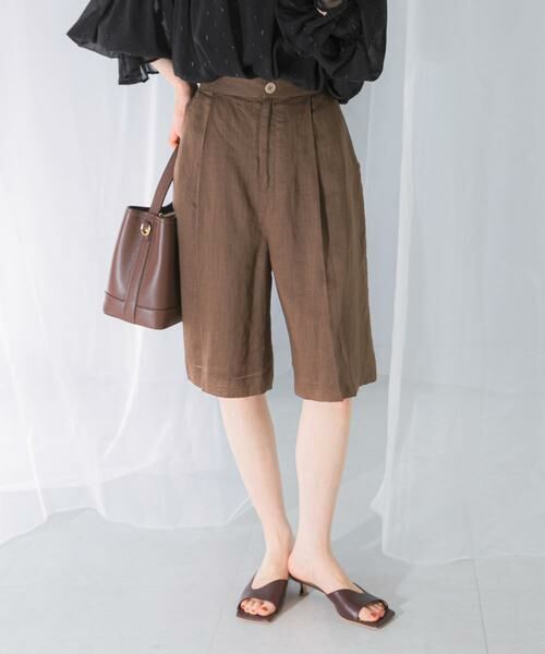 URBAN RESEARCH ROSSO/アーバンリサーチ ロッソ ラミーハーフパンツ ブラウン 38 URBAN RESEARCH ROSSO/アーバンリサーチ ロッソ ラミーハーフパンツ ブラウン 38