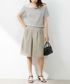 URBAN RESEARCH ROSSO / アーバンリサーチ ロッソ ショート・ハーフ・半端丈パンツ | 『UR TECH DRYLUXE』F by ROSSO　タックハーフパンツ