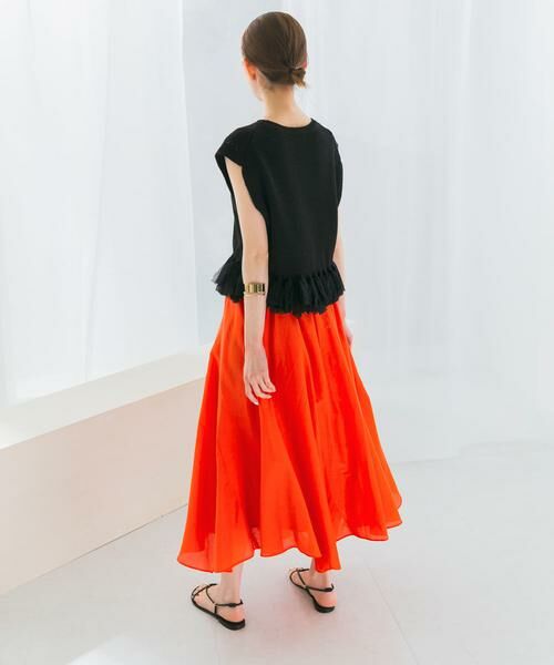 URBAN RESEARCH ROSSO / アーバンリサーチ ロッソ スカート | コットンシルクヘムデザインギャザースカート | 詳細4