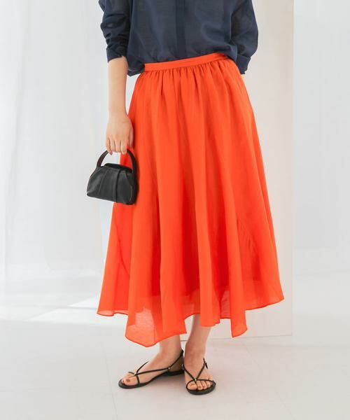 URBAN RESEARCH ROSSO / アーバンリサーチ ロッソ スカート | コットンシルクヘムデザインギャザースカート | 詳細5