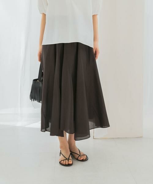 URBAN RESEARCH ROSSO / アーバンリサーチ ロッソ スカート | コットンシルクヘムデザインギャザースカート | 詳細12