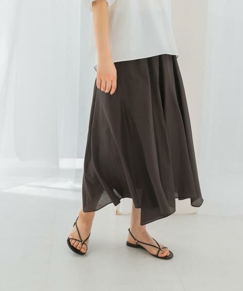 URBAN RESEARCH ROSSO / アーバンリサーチ ロッソ スカート | コットンシルクヘムデザインギャザースカート | 詳細13