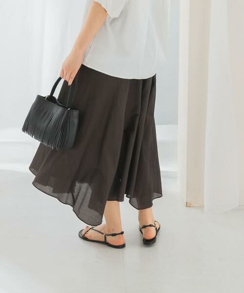 URBAN RESEARCH ROSSO / アーバンリサーチ ロッソ スカート | コットンシルクヘムデザインギャザースカート | 詳細15