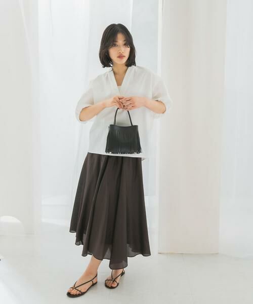 URBAN RESEARCH ROSSO / アーバンリサーチ ロッソ スカート | コットンシルクヘムデザインギャザースカート | 詳細16