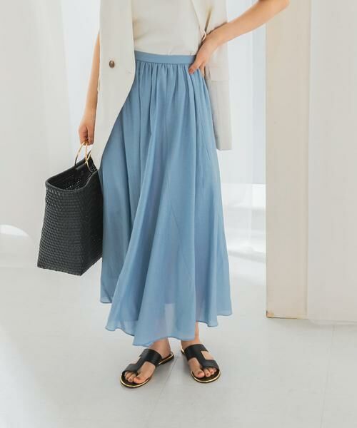 URBAN RESEARCH ROSSO / アーバンリサーチ ロッソ スカート | コットンシルクヘムデザインギャザースカート | 詳細23