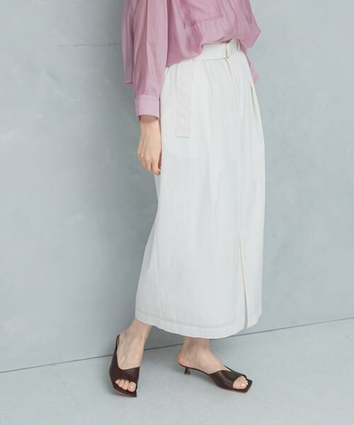 URBAN RESEARCH ROSSO/アーバンリサーチ ロッソ ベルト付スカート ホワイト FREE