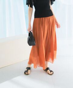 URBAN RESEARCH ROSSO / アーバンリサーチ ロッソ スカート | グロッシーギャザーフレアスカート