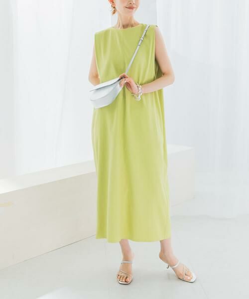 URBAN RESEARCH ROSSO/アーバンリサーチ ロッソ 接触冷感リネン混ストレートワンピース グリーン系その他 36