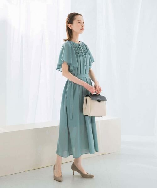 URBAN RESEARCH ROSSO / アーバンリサーチ ロッソ ワンピース | フレアスリーブウエストベルトワンピース(ブルー系その他)