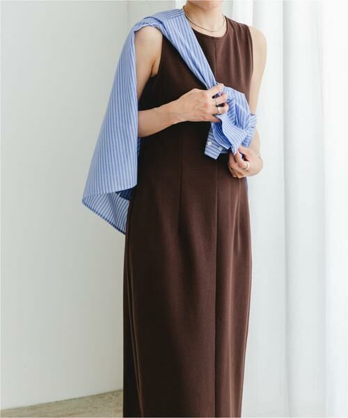 URBAN RESEARCH ROSSO/アーバンリサーチ ロッソ 『UR TECH ひやサラクール』F by ROSSO アメスリコクーンワンピース ブラウン FREE URBAN RESEARCH ROSSO/アーバンリサーチ ロッソ 『UR TECH ひやサラクール』F by ROSSO アメスリコクーンワンピース ブラウン FREE