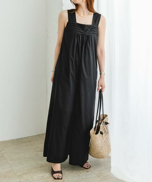 URBAN RESEARCH ROSSO/アーバンリサーチ ロッソ F by ROSSO コットンボリュームオールインワン ブラック 36 URBAN RESEARCH ROSSO/アーバンリサーチ ロッソ F by ROSSO コットンボリュームオールインワン ブラック 36