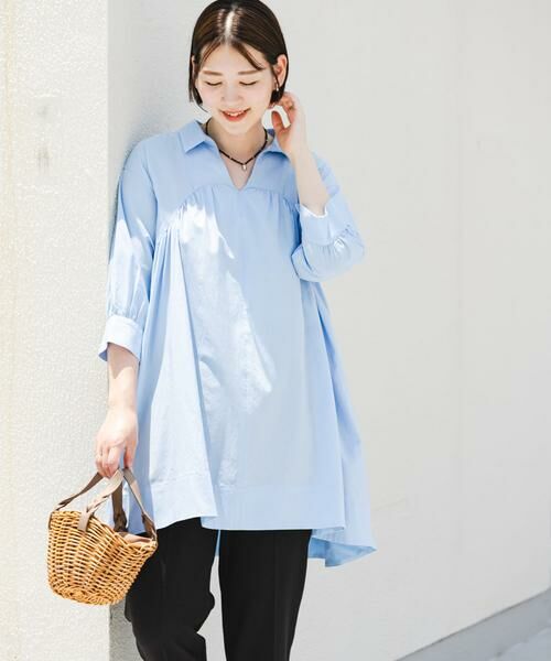 URBAN RESEARCH ROSSO/アーバンリサーチ ロッソ F by ROSSO ボリュームシャツチュニック ブルー FREE URBAN RESEARCH ROSSO/アーバンリサーチ ロッソ F by ROSSO ボリュームシャツチュニック ブルー FREE