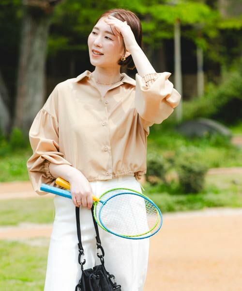 URBAN RESEARCH ROSSO/アーバンリサーチ ロッソ F by ROSSO UVCUT撥水ボリュームスリーブシャツ ベージュ FREE