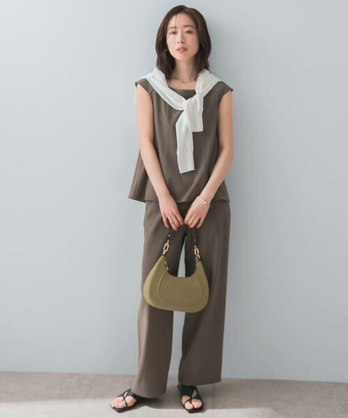 URBAN RESEARCH ROSSO / アーバンリサーチ ロッソ セットアップ | 『UR TECH DRYLUXE』F by ROSSO フレンチブラウス+ワイドパンツ | 詳細3