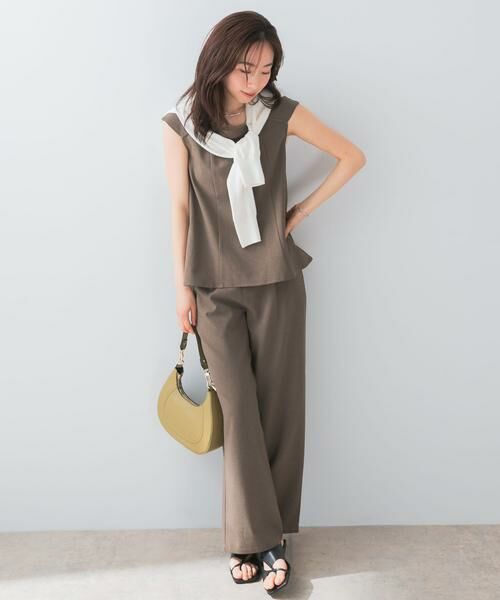 URBAN RESEARCH ROSSO / アーバンリサーチ ロッソ セットアップ | 『UR TECH DRYLUXE』F by ROSSO フレンチブラウス+ワイドパンツ | 詳細4