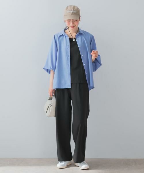 URBAN RESEARCH ROSSO / アーバンリサーチ ロッソ セットアップ | 『UR TECH DRYLUXE』F by ROSSO フレンチブラウス+ワイドパンツ | 詳細20