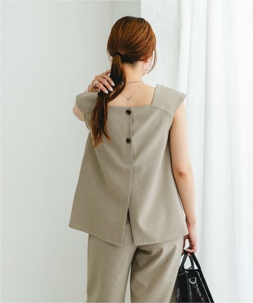 URBAN RESEARCH ROSSO / アーバンリサーチ ロッソ セットアップ | 『UR TECH DRYLUXE』F by ROSSO フレンチブラウス+ワイドパンツ | 詳細25