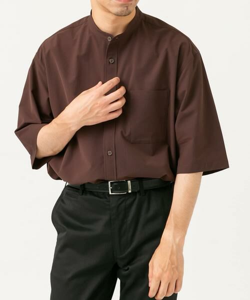 URBAN RESEARCH ROSSO / アーバンリサーチ ロッソ シャツ・ブラウス | 『XLサイズあり』マイクロサッカーバンドカラー半袖シャツ | 詳細1