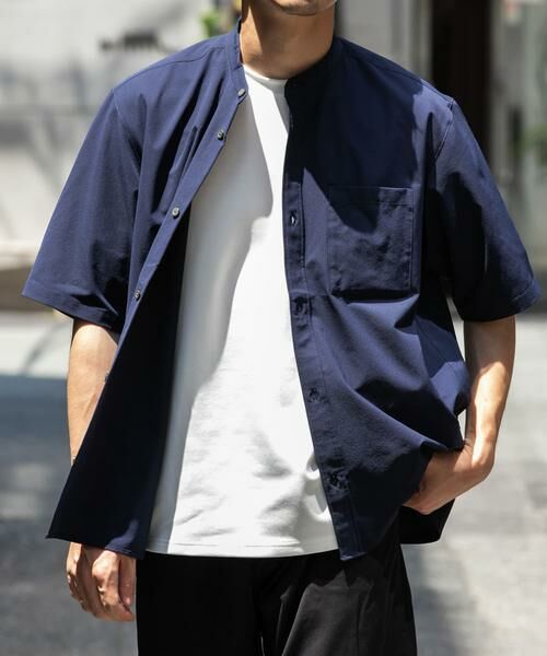 URBAN RESEARCH ROSSO / アーバンリサーチ ロッソ シャツ・ブラウス | 『XLサイズあり』マイクロサッカーバンドカラー半袖シャツ | 詳細13