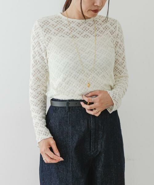 URBAN RESEARCH ROSSO / アーバンリサーチ ロッソ Tシャツ | F by ROSSO　起毛ストレッチレースプルオーバー | 詳細2