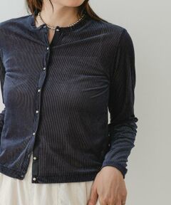 URBAN RESEARCH ROSSO / アーバンリサーチ ロッソ カーディガン・ボレロ | F by ROSSO　シアーリブベロアコンパクトカーディガン