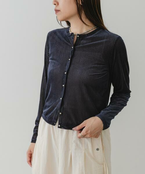 URBAN RESEARCH ROSSO / アーバンリサーチ ロッソ カーディガン・ボレロ | F by ROSSO　シアーリブベロアコンパクトカーディガン | 詳細1