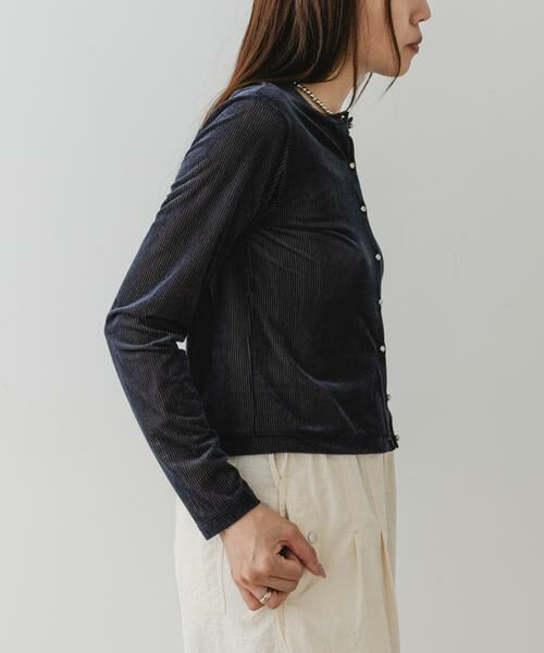 URBAN RESEARCH ROSSO / アーバンリサーチ ロッソ カーディガン・ボレロ | F by ROSSO　シアーリブベロアコンパクトカーディガン | 詳細3