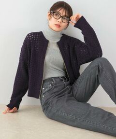 URBAN RESEARCH ROSSO / アーバンリサーチ ロッソ カーディガン・ボレロ | F by ROSSO　柄編みZIPカーディガン