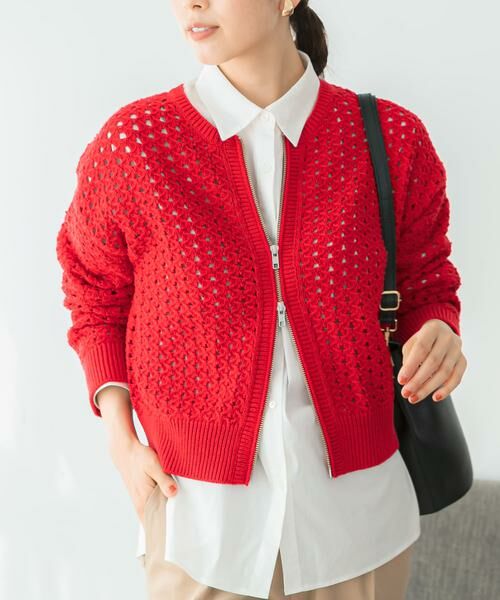 URBAN RESEARCH ROSSO / アーバンリサーチ ロッソ カーディガン・ボレロ | F by ROSSO　柄編みZIPカーディガン | 詳細1