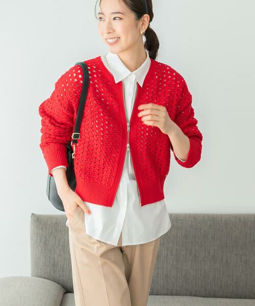 URBAN RESEARCH ROSSO / アーバンリサーチ ロッソ カーディガン・ボレロ | F by ROSSO　柄編みZIPカーディガン | 詳細4