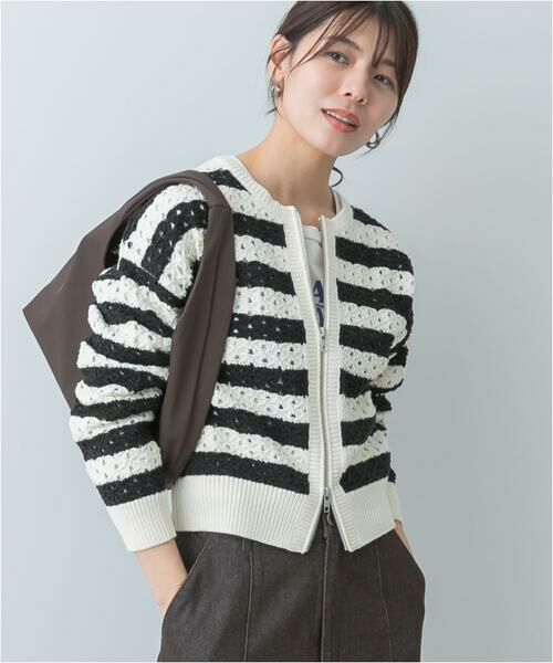 URBAN RESEARCH ROSSO / アーバンリサーチ ロッソ カーディガン・ボレロ | F by ROSSO　柄編みZIPカーディガン | 詳細26