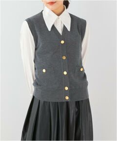 URBAN RESEARCH ROSSO / アーバンリサーチ ロッソ ベスト | F by ROSSO　ウォッシャブルメタル釦ニットベスト