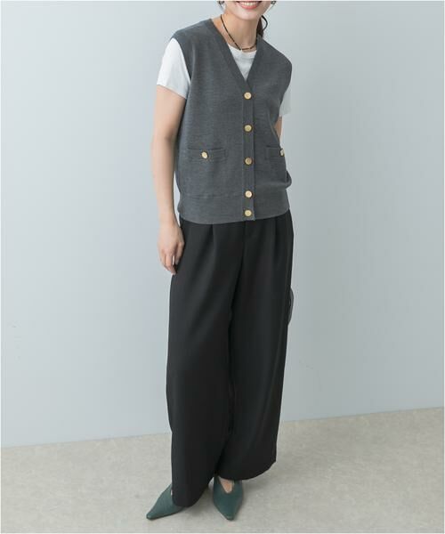 URBAN RESEARCH ROSSO / アーバンリサーチ ロッソ ベスト | F by ROSSO　ウォッシャブルメタル釦ニットベスト | 詳細14