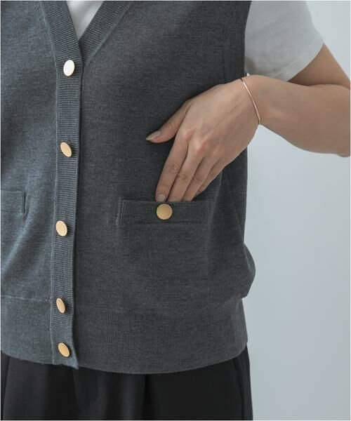 URBAN RESEARCH ROSSO / アーバンリサーチ ロッソ ベスト | F by ROSSO　ウォッシャブルメタル釦ニットベスト | 詳細18