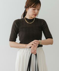 URBAN RESEARCH ROSSO / アーバンリサーチ ロッソ ニット・セーター | F by ROSSO　シアーリブ5分袖ニット