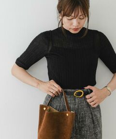 URBAN RESEARCH ROSSO / アーバンリサーチ ロッソ ニット・セーター | F by ROSSO　シアーリブ5分袖ニット