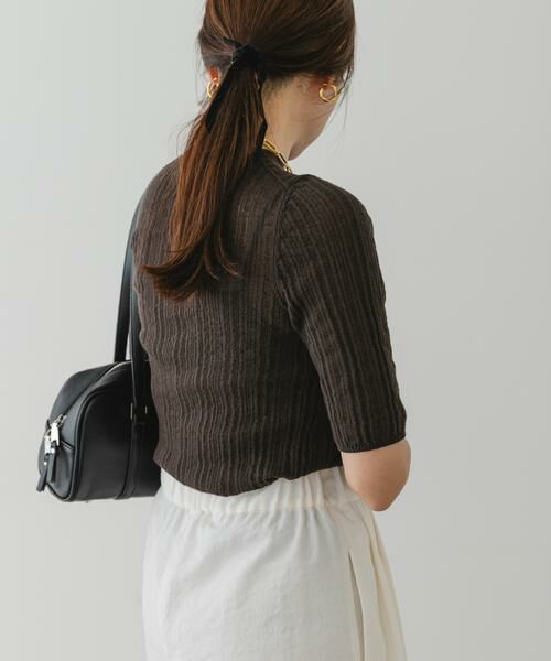 URBAN RESEARCH ROSSO / アーバンリサーチ ロッソ ニット・セーター | F by ROSSO　シアーリブ5分袖ニット | 詳細3